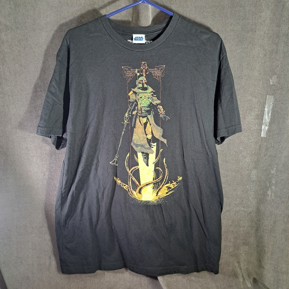 We Love Fine Star Wars Steampunk Boba Fett Black Graphic Tee VG XL